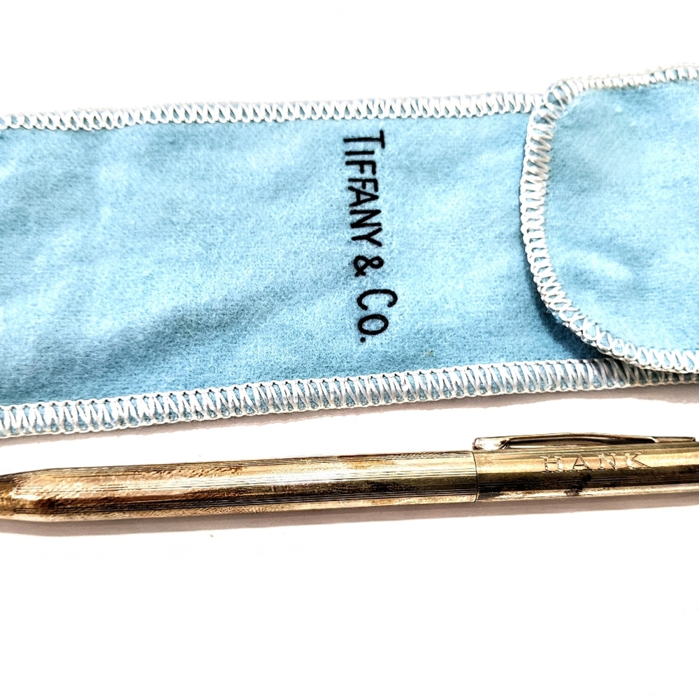Solid Sterling Silver 1970's Hank O' Neal Etched Tiffany & Co. Vtg working Pen